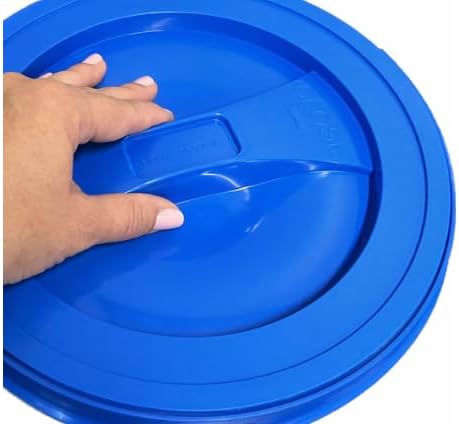 House Naturals 2 Gallon Food Grade - BPA Free Made in USA Buckets Lime Color pails with Screw On Gasket Lids (3, Lime - Blue lids)