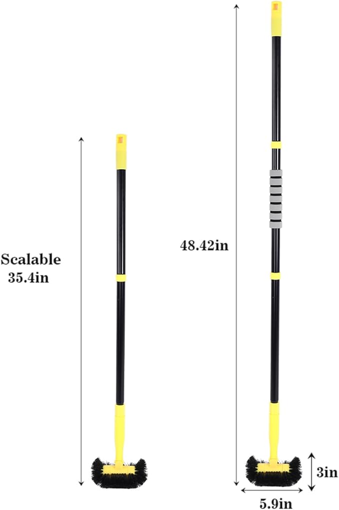EtenSum Grout Cleaning Brush with Long Handle - Hard Bristle Hand Held Grout Cleaner Brush for Tile Grout, Shower Cupboard Corner Cleaning