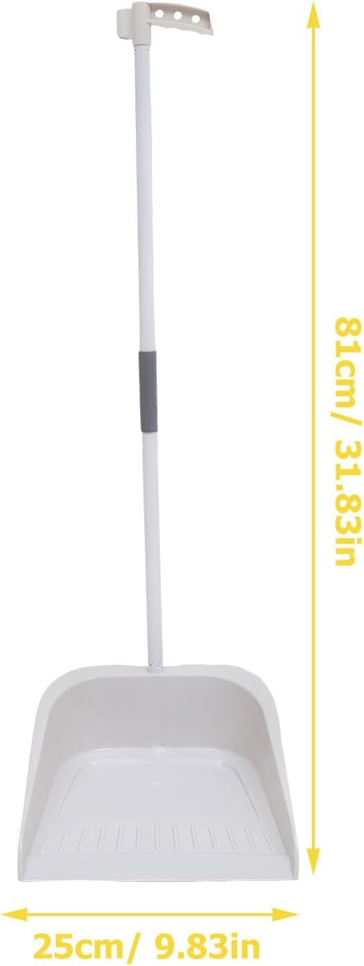 ULTECHNOVO Broom and Dustpan Set for Home - 35" Long Handle Broom with Upright Standing Dust Pan Combo - Angled Soft Bristle Sweeper for Indoor Kitchen Office Floor Cleaning, Grey