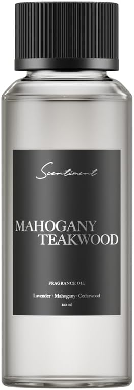 Scentiment Diffuser Oil - Mahogany Teakwood | Aromatherapy Home Fragrance | Luxurious Scent with Notes of Lavender, Mahogany, Cedarwood (120ml)