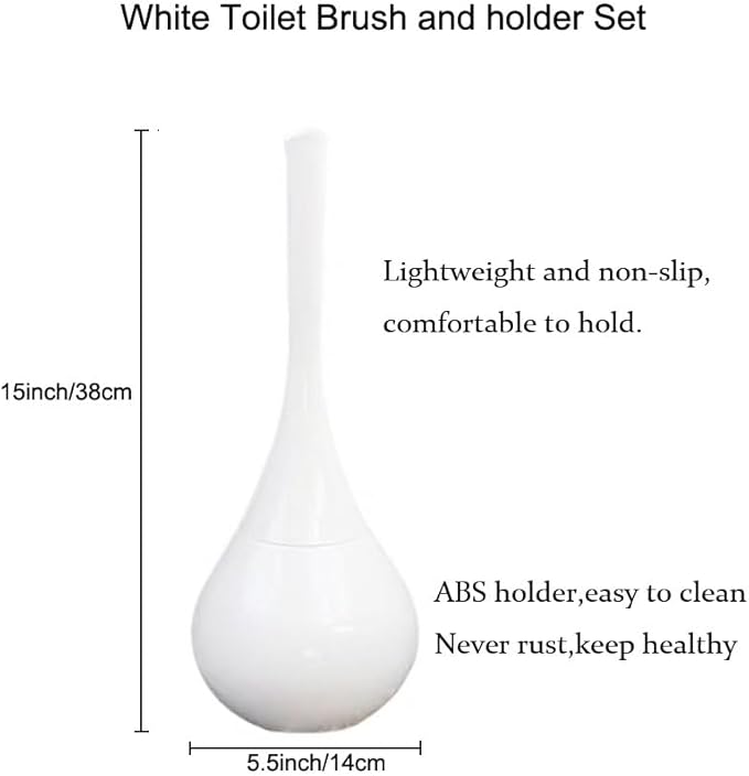 AORTULL White Bathroom Decor Toilet Brush and Holder Set,Modern Toilet Bowl Brush Household Cleaning Brush for Bathtub