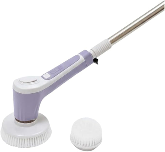 Teko Power Scrubber - Ultimate Bathroom Kitchen & Shower Brush Scrubber with Long Handle, for Bathtub, Tile, Floor & Grout, Tub Scrubber, Automatic Shower Cleaner, Lavender