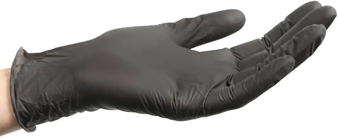 ForPro Professional Collection Disposable Nitrile Gloves, Chemical Resistant, Powder-Free, Latex-Free, Non-Sterile, Food Safe, 4 Mil, Black, X-Large, 1000-Count
