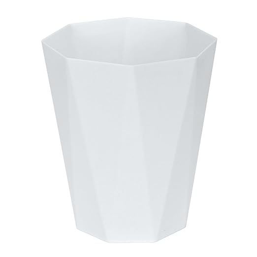 Plastic Trash Can - Waste basketbin for Office,Home,Bathroom,Kitchen - 1.8 Gallon - White