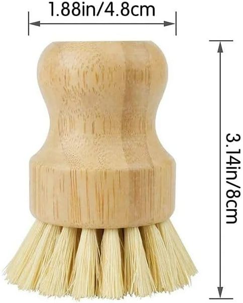 1 Pcs Palm Wooden Dish Scrubber Brush,Bamboo Dish Brush Set, Dish Brushes, Durable Wood Dishes Scrub Brush, Natural Round Vegetable Cleaning Pots Pans Sink Washing Kitchen Brush & Tools