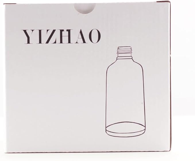 YIZHAO Clear Glass Spray Bottles 2oz, with Small Fine Mist Spray, Metal Cap, Refillable for Essential Oil,Travel,Cleaning,Perfume,Aromatherapy,Makeup – 6 Pcs