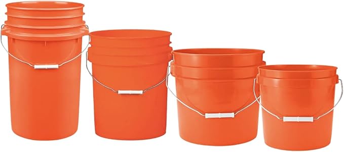 House Naturals Food Grade Plastic Buckets 7, 5, 3.5, 2 Gallon (Pack of 4) with lids Container- BPA Free
