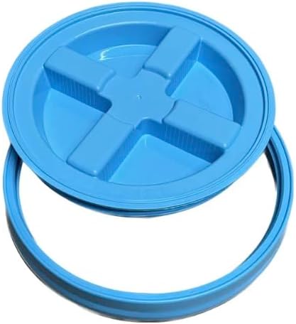 House Naturals 5 Gallon Black Bucket with Aqua lid Pack of 3 Made in USA containers