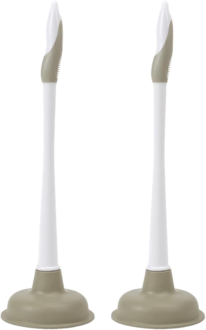 2-Pack Sink Plunger Basic Plunger (2506) – Natural Rubber Bathroom Plunger with Ergonomic Design For Toilets, Sinks, Showers & Kitchen Drains | Splash-Proof, Durable & Effective Unclogging – Sand