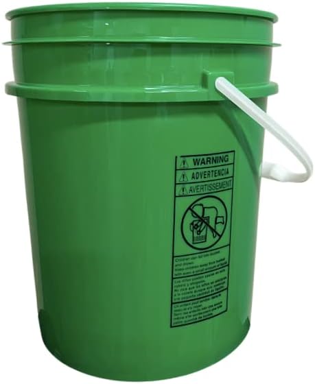 House Naturals 5 Gallon Container, Food Grade BPA Free Made in USA Green Plastic Bucket with Screw on air Tight Lid, Pack of 2
