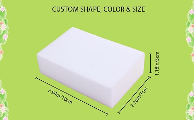 50 Pack Melamine Sponge Foam Pads,Multi-Functional Household Cleaning Kitchen Dish Sponge for Furniture,Bathroom,Bathtub, Sink,Floor, 1.18in - Kitchen & Bathroom Scrub Pads (Extra-Thick) (100)