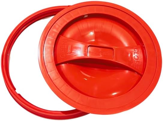 House Naturals 2 Gallon Food Grade - BPA Free Made in USA Buckets Lime Color pails with Screw On Gasket Lids (5, Lime - Red lids)