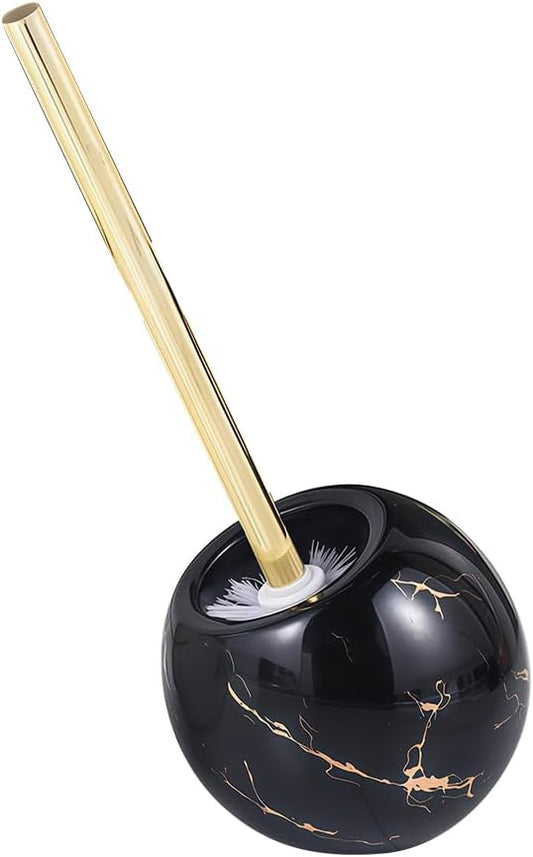 Toilet Brush and Holder Set - Toilet Bowl Brush and Holder with Sturdy Bristles Bathroom Accessories Toilet Cleaner Brush for Bathroom (Black)