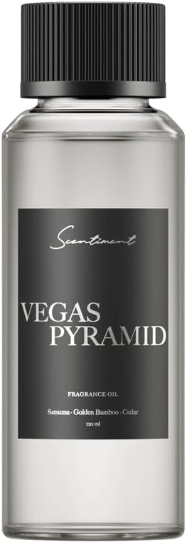 Scentiment Diffuser Oil- Vegas Pyramid | Aromatherapy Home Fragrance | Inspired by Luxor® Las Vegas | Luxurious Scent with Notes of Satsuma, Golden Bamboo, Cedar (120ml)
