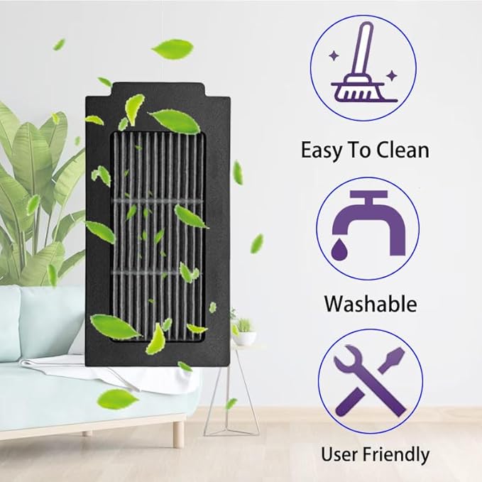 T50 Replacement Parts for ECOVACS DEEBOT T50 Series T50 PRO/T50 Max Vacuum and Mop Accessories Kit, includes V-shaped brush, Mop pads, Hepa Filters, Dust Bags, and Side Brushs