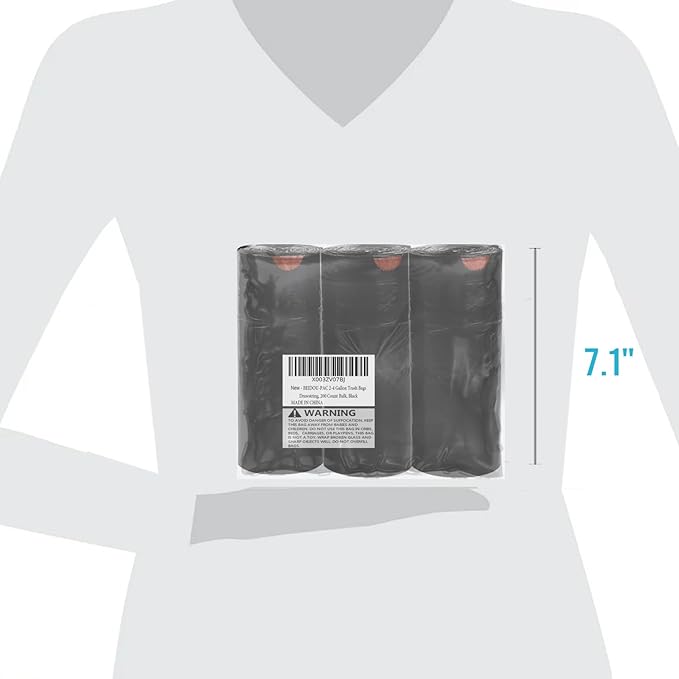4-6 Gallon Trash Bags Drawstring, 75 Count Bulk, Black & Unscented Multi-purpose Garbage Bags for Business Home Bathroom Kitchen Commercial and Industrial