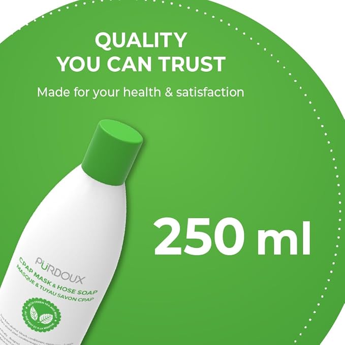 Purdoux CPAP Mask & Hose Soap Unscented(Pack of 3 Bottles, 250ML /8.4OZ Green Tea-Mint)-CPAP Supplies, CPAP Accessories, CPAP Soap Cleaner for CPAP Machine