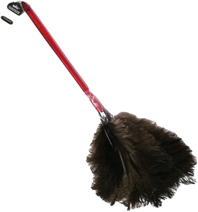 18" Ostrich Feather Dusters by AAYU, Premium Feathers duster long handle for cleaning and Feather Moping | Genuine Ostrich Feather Duster with Wooden Handle | Eco-Friendly | Easy to Clean Dust (45 cm)