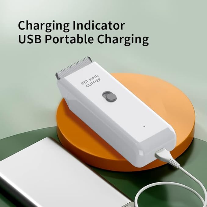 Grimgrow Replaceable Charging Cable&Standard Size Ceramic Blade Set,Pet Dog Hair Clipper Cat Trimmer Used Blade