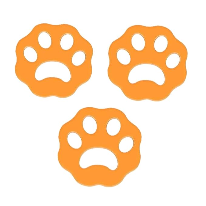 Wavy Orange Silicone Pet Hair Remover for laundry 3-pack