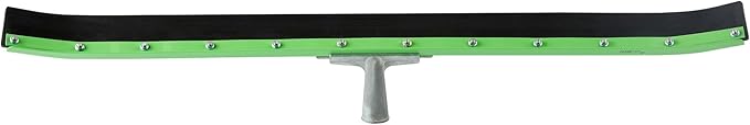 Restaurantware-SQUEEGEE ONLY: Clean Tek Professional 35.83 Inch Curved Floor Squeegee, 1 Broom With Rubber Blade - Handle Sold Separately, Heavy-Duty, Green Steel Wiper For Floor