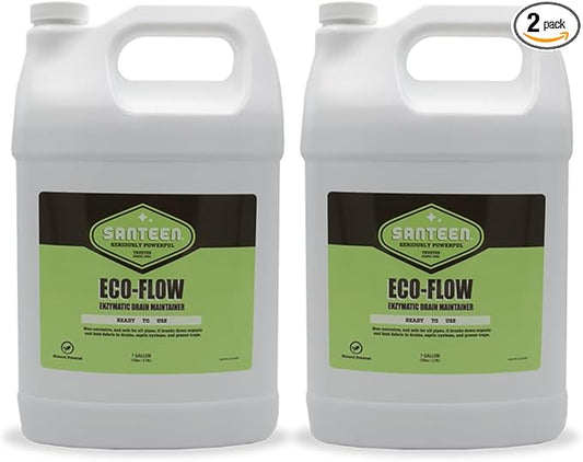 Santeen ECO-FLOW Drain Maintainer, 2-Pack, 1 Gallon Jugs, Professional Enzyme Formula