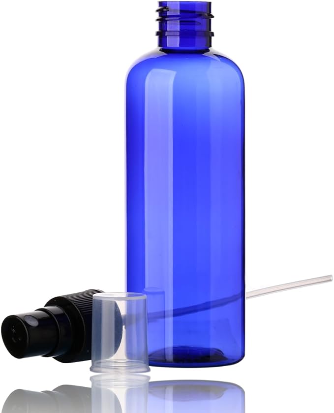 SINIDE Plastic Spray Bottles 100 ml/3.4 oz Fine Mist Mini Travel Bottle Set, Portable Refillable Makeup Sprayer Containers for Perfume, Liquids, Aromatherapy, Cleaning Solution (4 Pack)