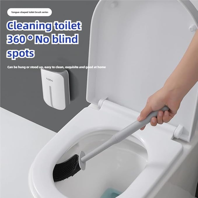 Compact Storage Toilet Brush and Holder Set Plunger,Bathroom Accessory Toilet Cleaning Brush, Ergonomic Handle, Deep Cleaning Toilet Bowl Brush Holder, with Hook for Wall Mounting, White
