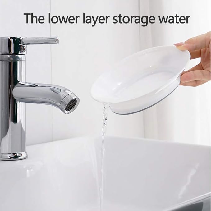 WYOK 2-Pack Soap Dish with Drain Plastic Sponge Holder Easy Cleaning Soap Saver Tray Caddy Keep Dry Stop Mushy for Shower Bathroom Kitchen(Green)