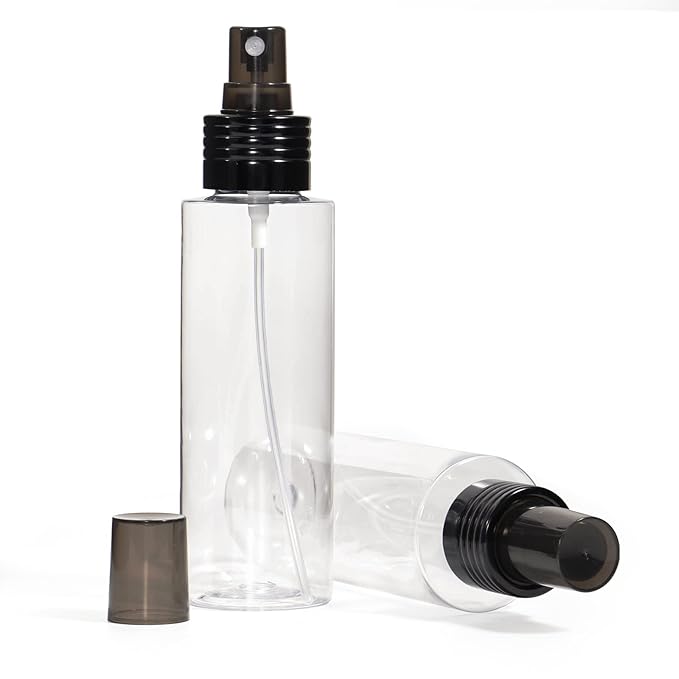 Yebeauty 6.8oz Empty Spray Bottles for Essential Oils, Refillable Clear Plastic Misting Spray Bottles Atomizer Fine Mister Spray Bottle for Beauty Products, Cleaning, Pack of 2