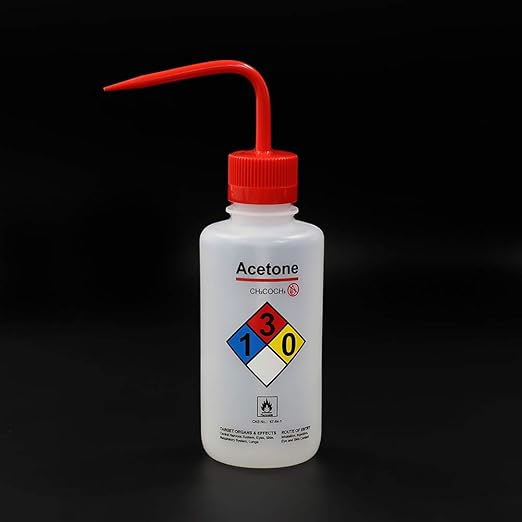 Acetone Narrow Mouth Wash Bottles, 3pcs of Vol.500ml, LDPE Material, WBA500-003