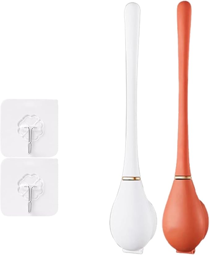 2025 New Modern Flexible Silicone Toilet Caspa for Home，Silicone Toilet Bowl Brush & Holder Set, Wall Mounted Cleaning Kit with Dispenser, Flexible & Hygienic Bathroom Scrubber for Home (#B+C)