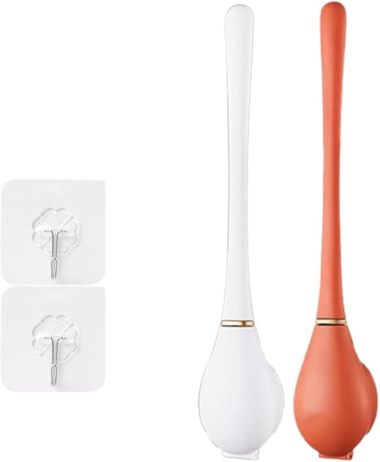2025 New Modern Flexible Silicone Toilet Caspa for Home，Silicone Toilet Bowl Brush & Holder Set, Wall Mounted Cleaning Kit with Dispenser, Flexible & Hygienic Bathroom Scrubber for Home (#B+C)