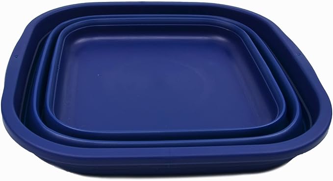 SAMMART 5.5L (1.4 Gallons) Collapsible Tub - Foldable Dish Tub - Portable Washing Basin - Space Saving Plastic Washtub (Royal Blue, 1)