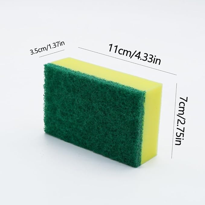 A Plus Kitchen Cleaning Sponge,Heavy Duty,Non-Scratch,High Density and for Multi-Surface Use (Homes & Offices) - 6 Pack (Yellow/Green)