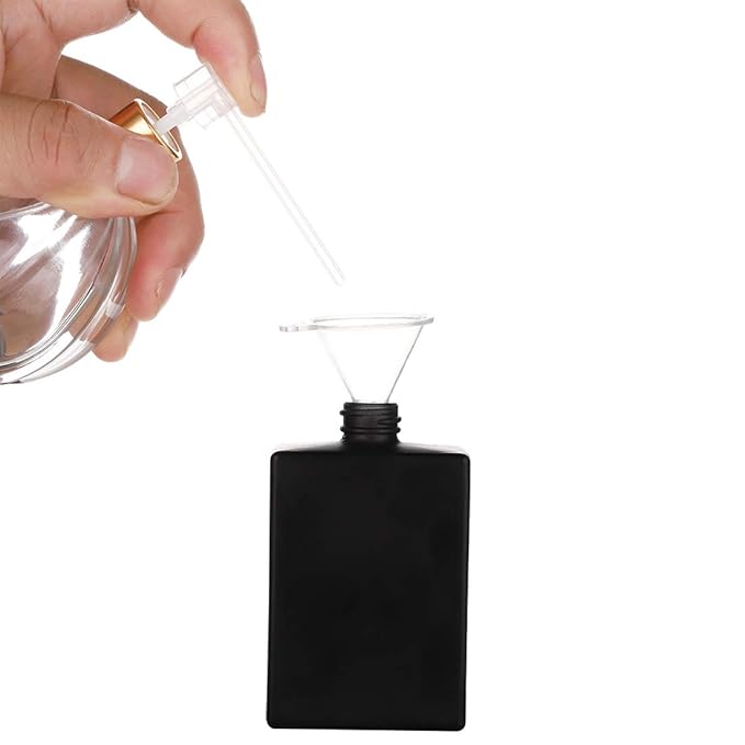 6 Pack 30ml / 1 Oz Black Assorted Refillable Perfume Bottle, Portable Square Empty Glass Perfume Atomizer Bottle Spray Applicator with 4 kinds of perfume dispenser(6 Pack 30ml / 1.01 oz. Black )