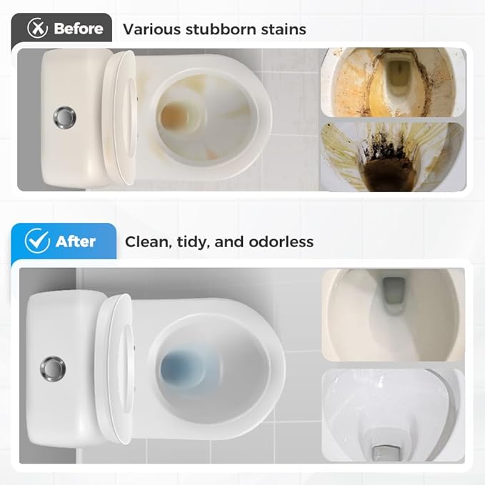 Disposable Toilet Cleaning System: Toilet Brush & Holder Kit with 18PCS Pre-Soaked Cleaner Wall-Mount Scrubbing Toilet Brush Bathroom Cleaning Kit (Grey)