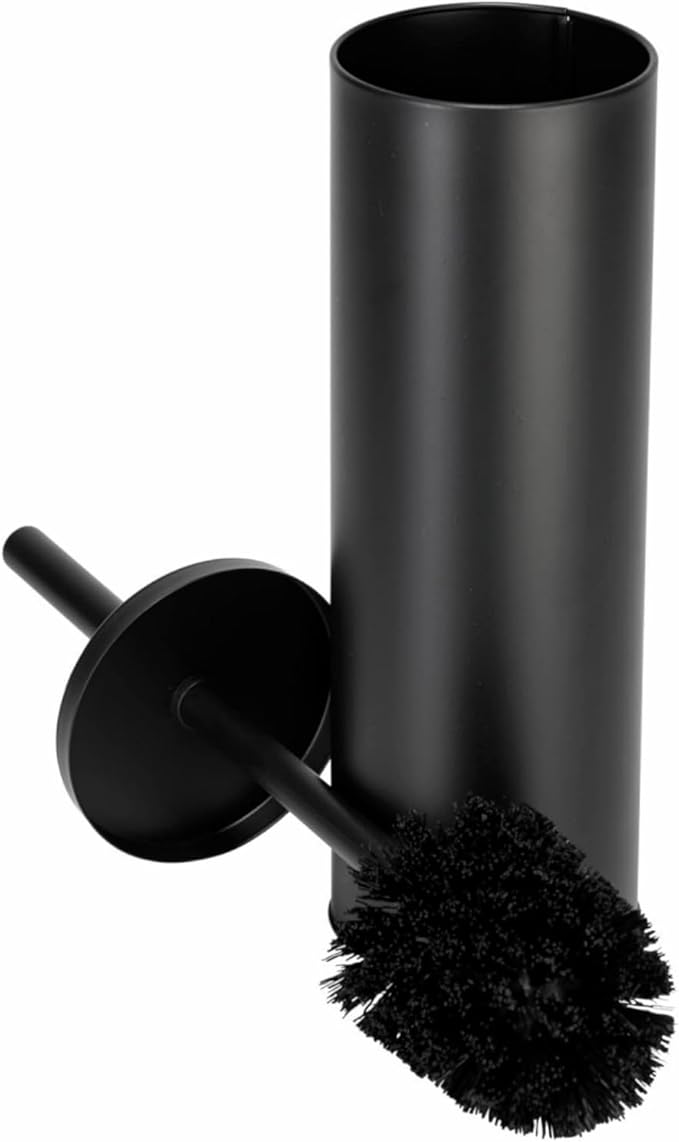 Standing Toilet Brush,Toilet Bowl Brush Holder Set,Bathroom Deep Cleaning Toilet Scrubber Rim Cleaner,304 Stainless Steel Toilet Clean Decorative Accessories for Toilet Cleaning (Matt Black) ﻿