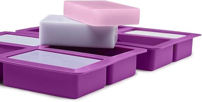 Rectangle Soap Mold 2Pack, Large Size Soap Mold 5oz, Sturdy and Durable Rectangle Silicone Mold for Soap Making