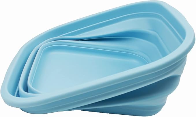SAMMART 5.5L (1.4 Gallons) Collapsible Tub - Foldable Dish Tub - Portable Washing Basin - Space Saving Plastic Washtub (Sea Angel, 1)