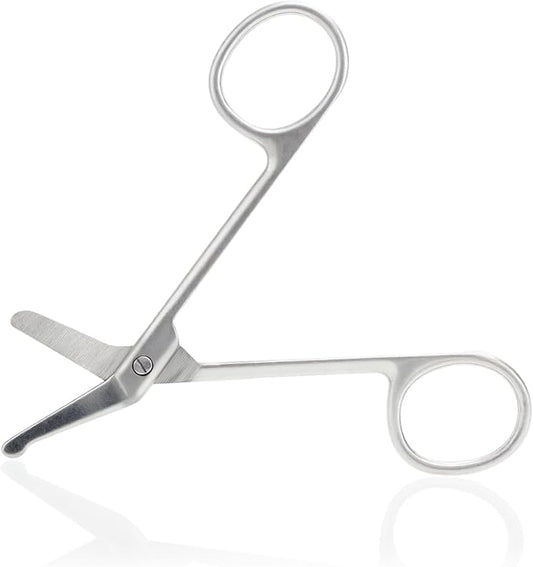 Lister Bandage Scissors Veterinary, 4.3" Trauma Shears, Stainless Steel Medical Scissors, with Curved and Blunt-end Design, Easy to Cut Bandage, Ideal for EMTs, Veterinarians, Paramedics and Nurses