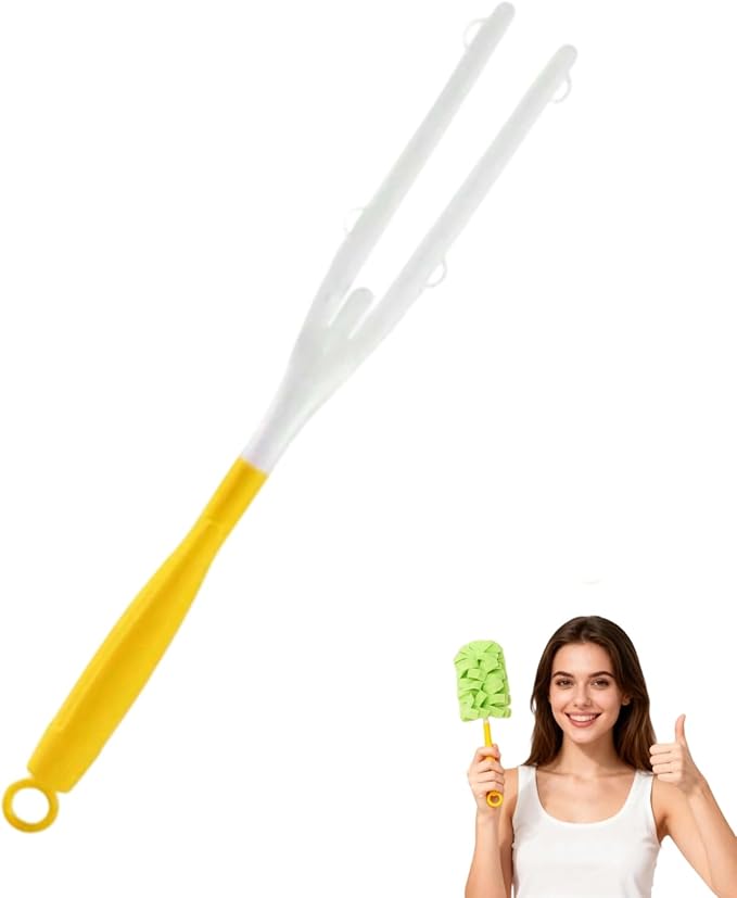360° Electrostatic Duster Refills — The Sustainable Choice for a Dust-Free Home, Washable Reusable Duster Pads with Microfibers, Heavy Duty Dusters for Cleaning (Handle Only (1 Pc))