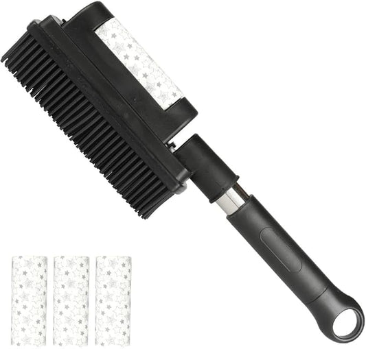 Rubber Pet Hair Removal Brush Lint & Hair Removal Cat Dog Hair Remover Brush Pet Hair Removal Tool Silicone Lint and Debris Remover for Cleaning,Grooming,Home (Black Plus)