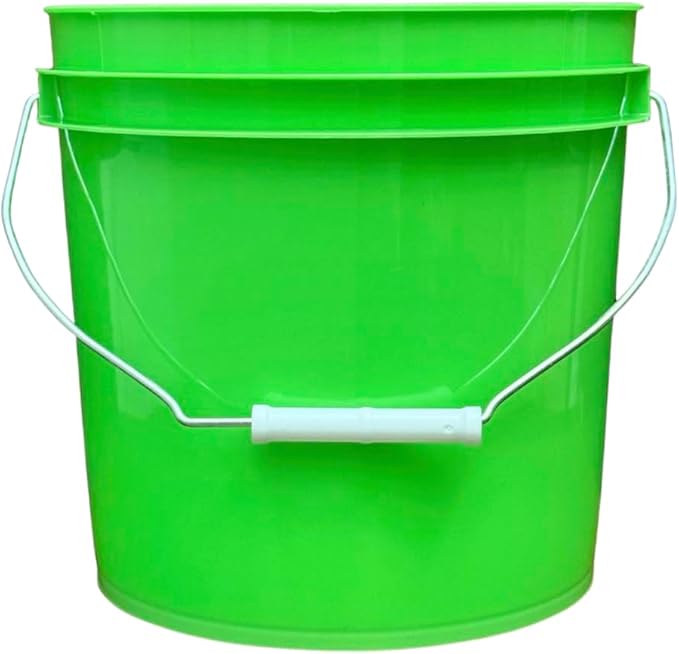 House Naturals 2 Gallon Food Grade - BPA Free Made in USA Buckets Lime Color pails with Screw On Gasket Lids (4, Lime - Yellow lids)
