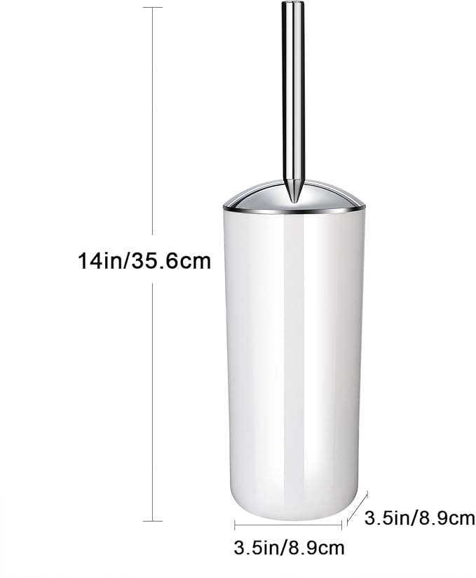 Red Toilet Brush and Holder Set, 2 Pack – Toilet Brush Red with Stainless Steel Handle, Non-Scratch Bristles, Compact and Drip-Free, Toilet Bowl Brush for Bathroom and Home Use