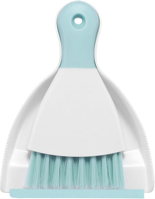 NACENA Mini Dustpan and Brush Set, Small Broom and Dustpan Set Dust Pan and Mini Hand Broom Dustpan and Broom Combo Compact for Home Table Keyboards Sofa Kitchen, Blue