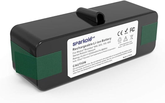 SPARKOLE 5200mAh Lithium Ion Replacement Battery for iRobot Roomba 960 980 981 970 965 801 805 850 860 877 890 891 895 690 680 675 640 614 615, Roomba 900, 800, 700, 600 Series (2025 Upgraded)