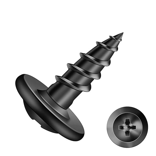 #8 x 1/2" Wood Screw 250Pcs Alloy Steel Standard Thread Truss Head Fast Self Tapping Black Oxide by SG TZH