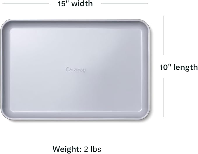 Caraway Non-Stick Ceramic Medium Baking Sheet - Naturally Slick Ceramic Coating - Non-Toxic, PTFE & PFOA Free - Perfect for Baking, Roasting, and More - Medium (15" x 10") - Marigold