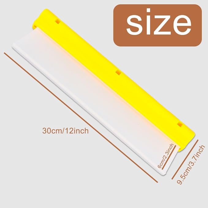 Car Squeegee,12 inch Silicone Squeegee, 2 Pack Automotive Water Wiper for Car Drying,Flexible T-Bar Water Blade for Car,Windshield,Glass,Window,Mirror,Bathroom,Auto Squeegee (Yellow+Black)